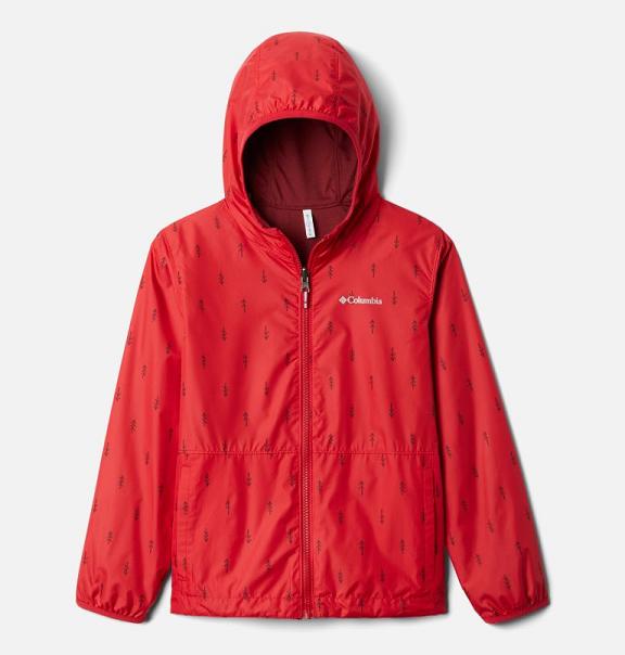 Columbia Pixel Grabber Rain Jacket Girls Red USA (US1074441)